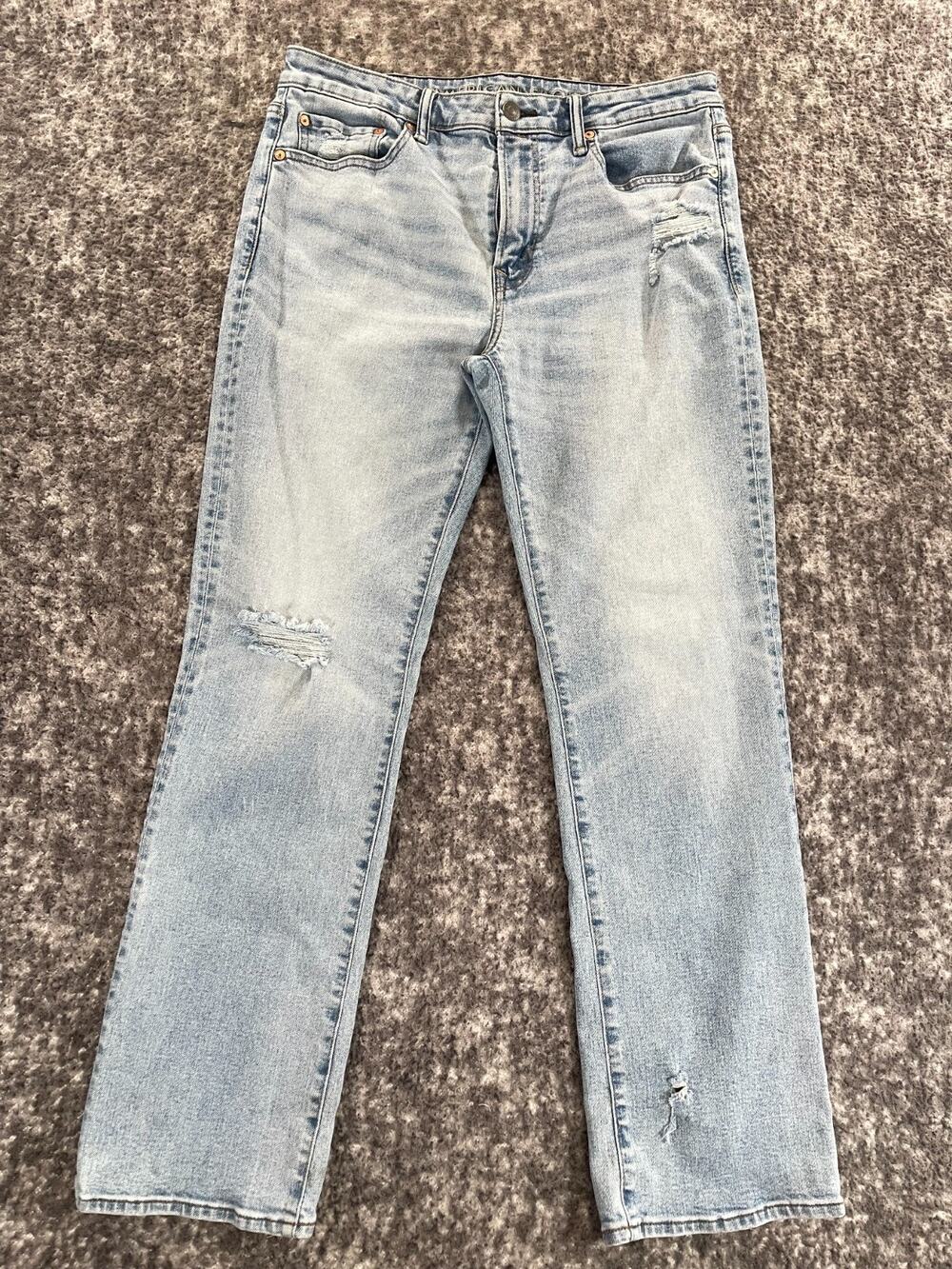 American Eagle Original Bootcut Jeans Mens 34x30 Blue Light Wash Denim